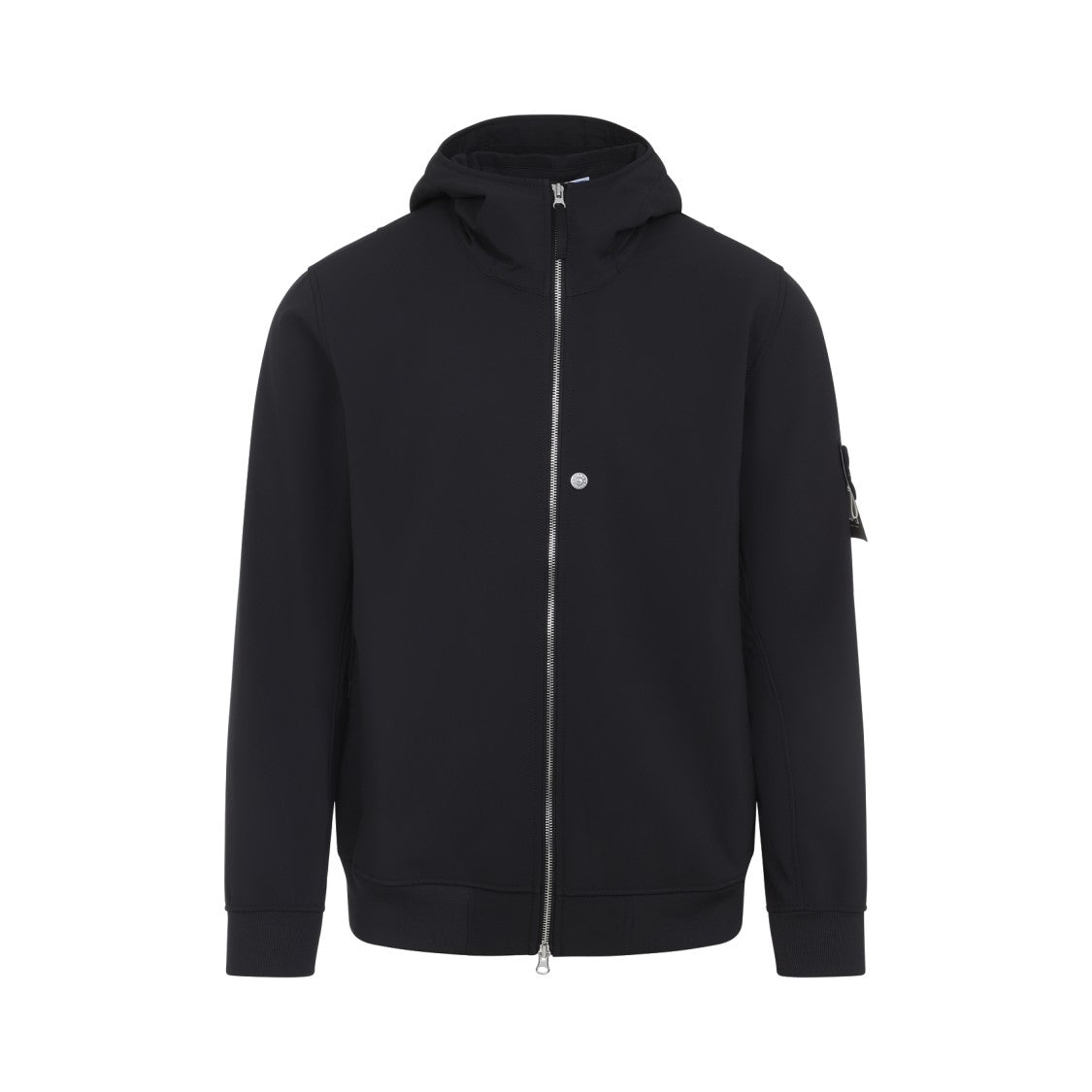 Stone Island Black Outerwear With Tonal Hood