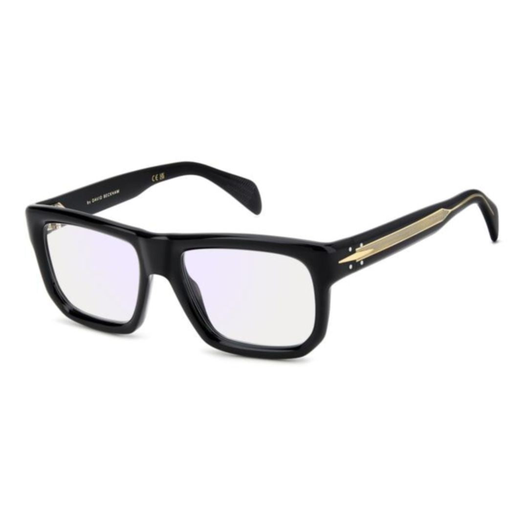 David Beckham Db 7137 Rectangular Black Acetate Sunglasses