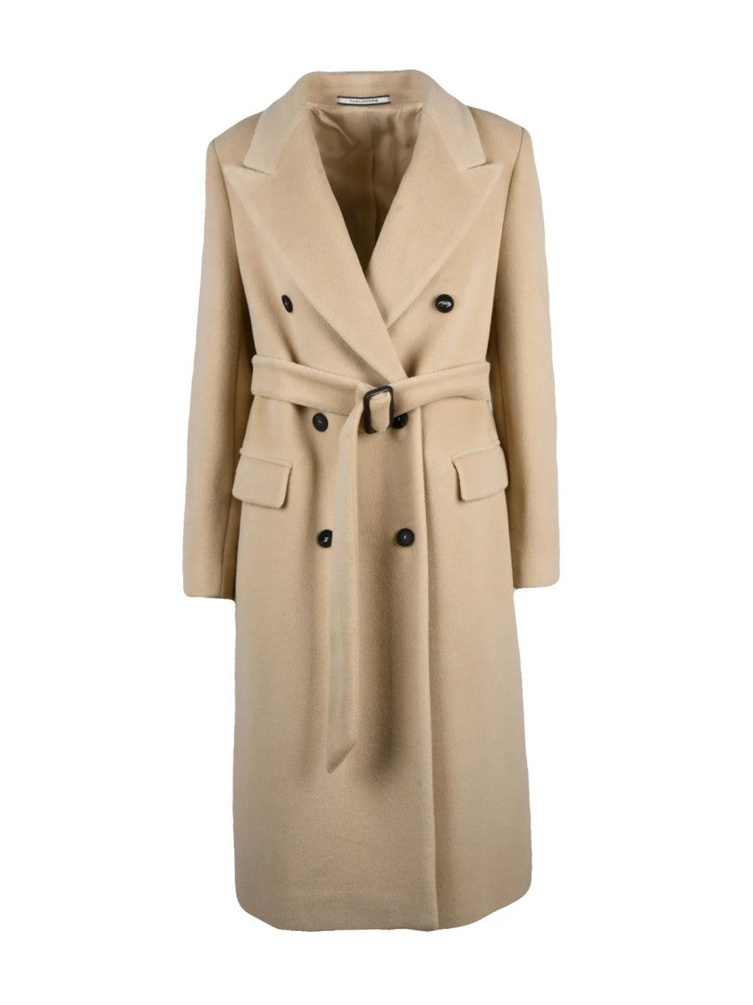 Tagliatore Double-Breasted Beige Coat With Tailored Silhouette
