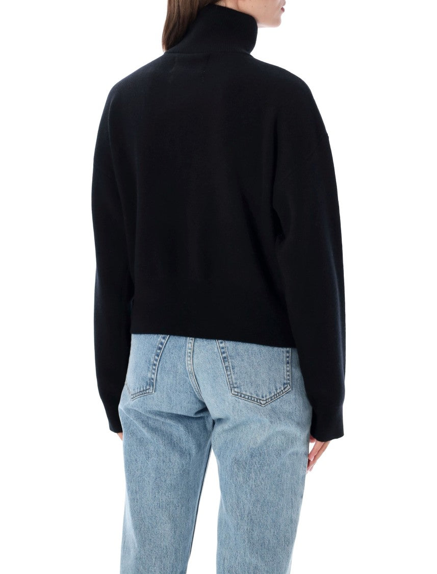 Extreme Cashmere Xtra Cute 3D Jacquard Cashmere Cropped Bomber Cardigan