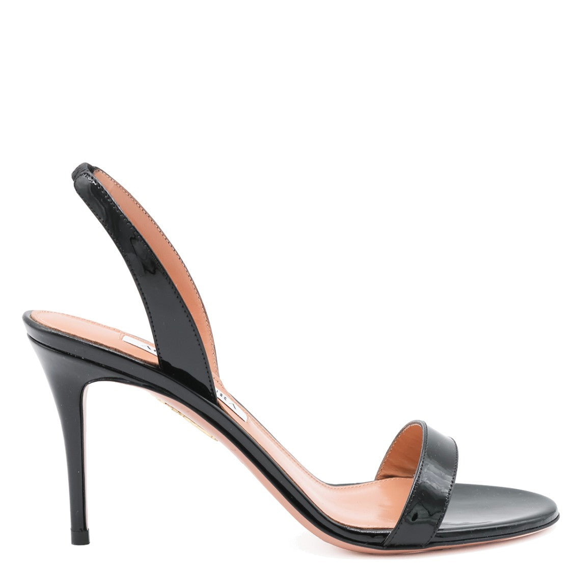 Aquazzura Black Stiletto Heel Leather Sandals