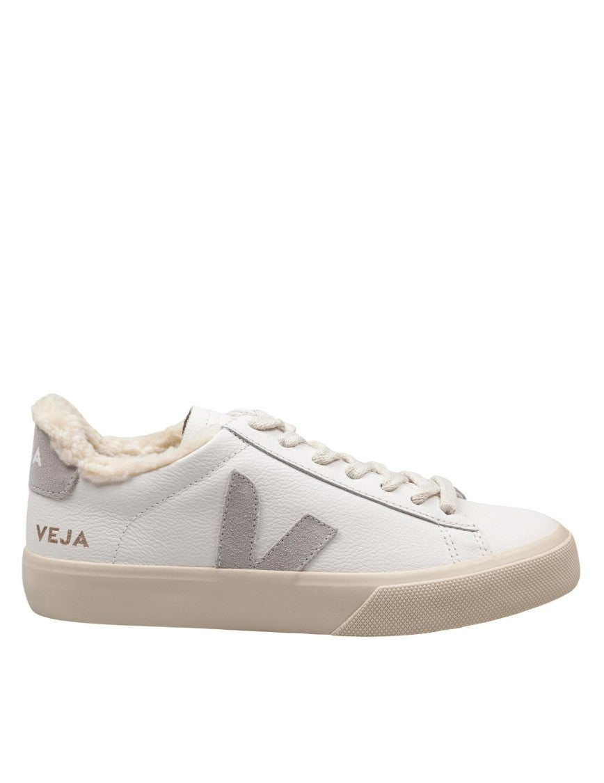 Veja Campo Leather Sneakers With Fur, White