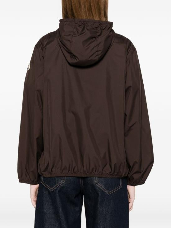 Moncler Relaxed Fit Hooded Jacket With Contrasting Zipper And Logo Patch