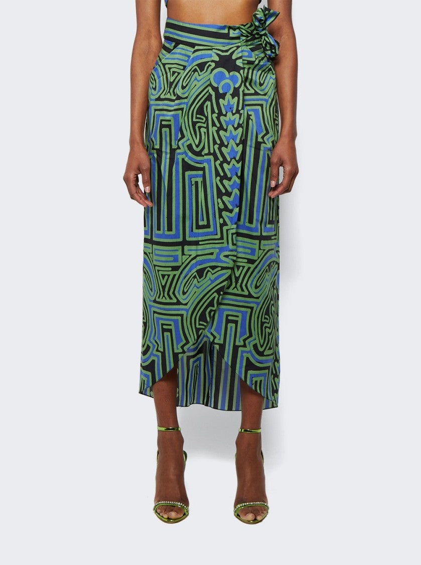 Johanna Ortiz Dialecto Tropical Wrap Skirt