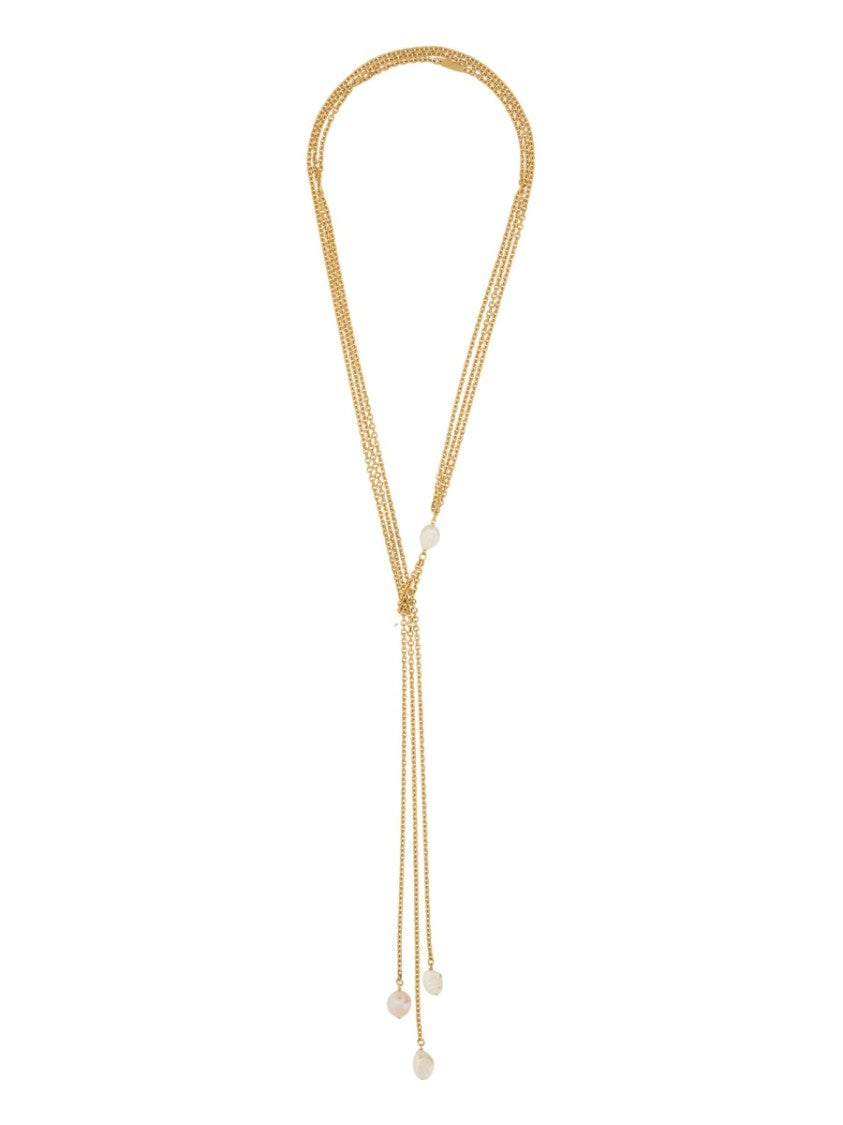 Golden Goose Necklace With Pearls
