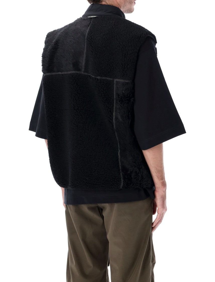 And Wander Mix Boa Patchwork Vest