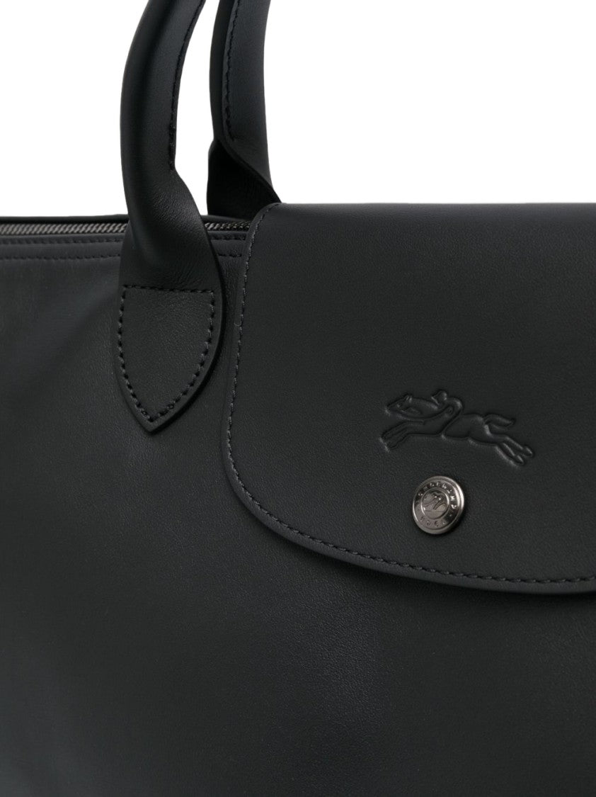 Longchamp Structured Neutrals Handbag With Design
