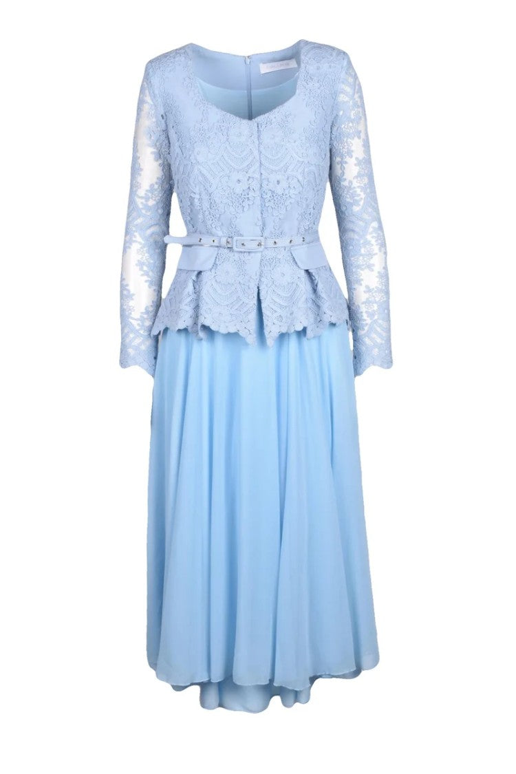 Carla Ruiz Long Dress Lace - Light Blue