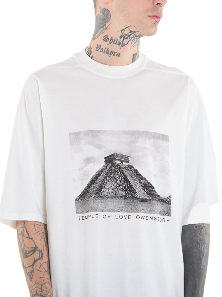 Drkshdw White Round Neck Cotton T-Shirt