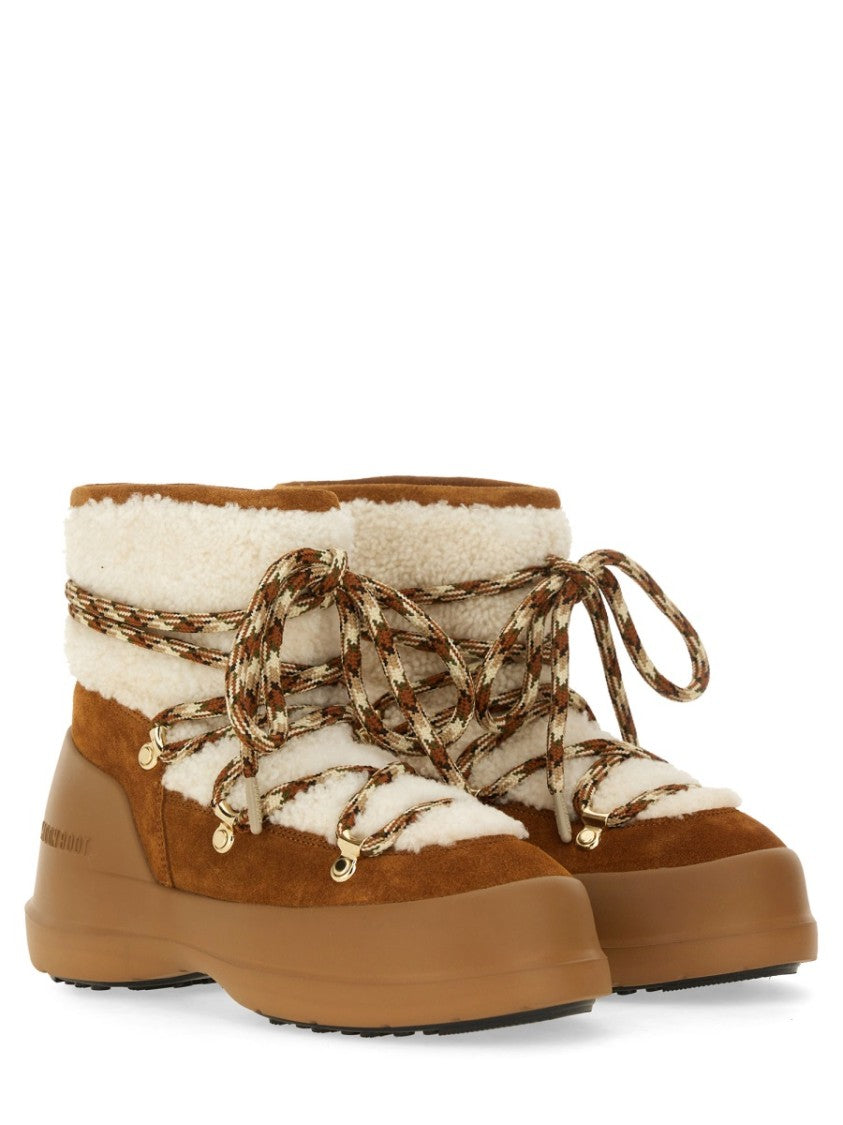Moon Boot Mid-Height Suede And Shearling Stivale Luna Boots