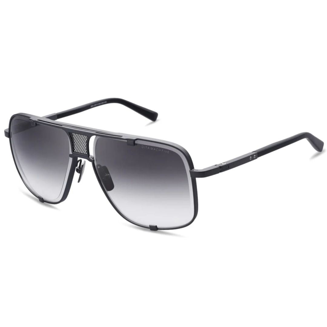 Dita Mach-Five Bold Aviator-Style Sunglasses With Gradient Grey Lenses