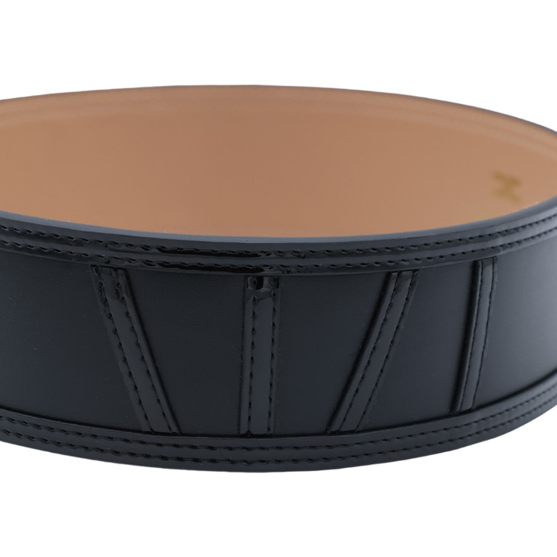 Elisabetta Franchi Wide Black Belt With Square Gold Buckle And Vertical Stitching