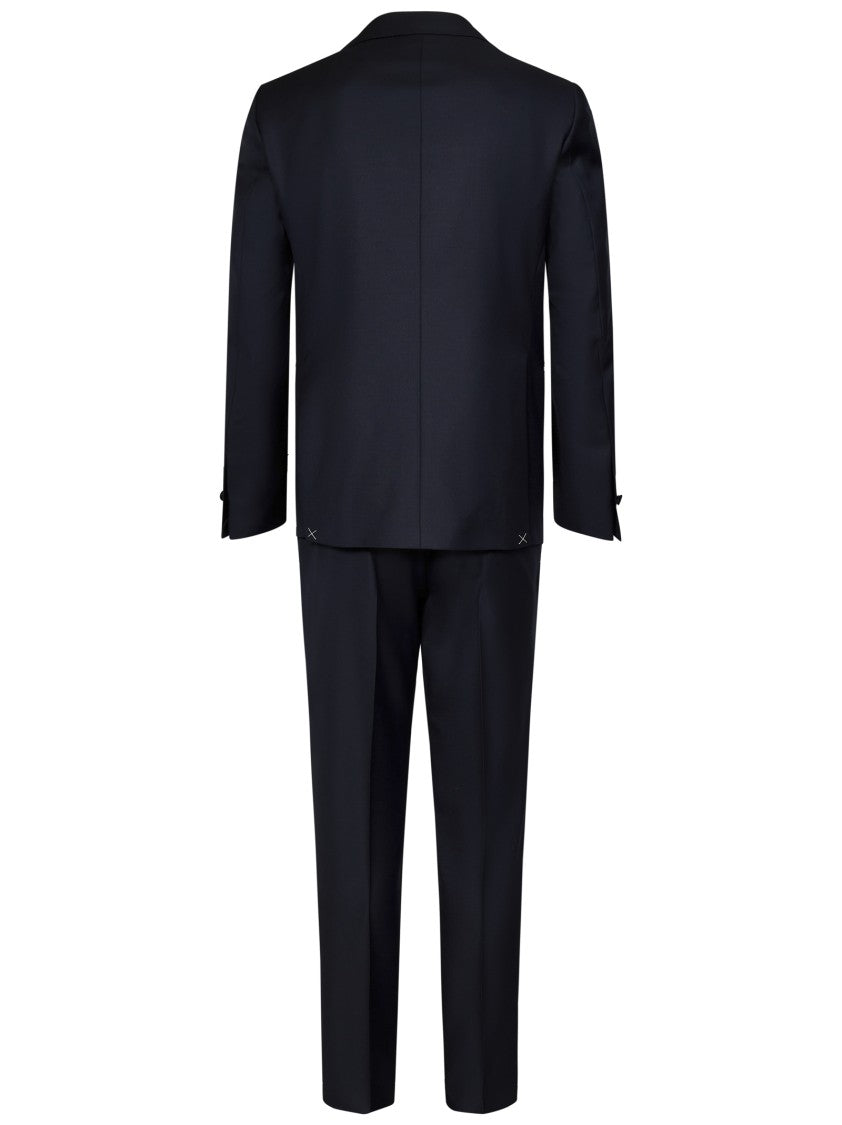 Franzese Collection Double-Breasted Tuxedo In Luxurious Blue Wool