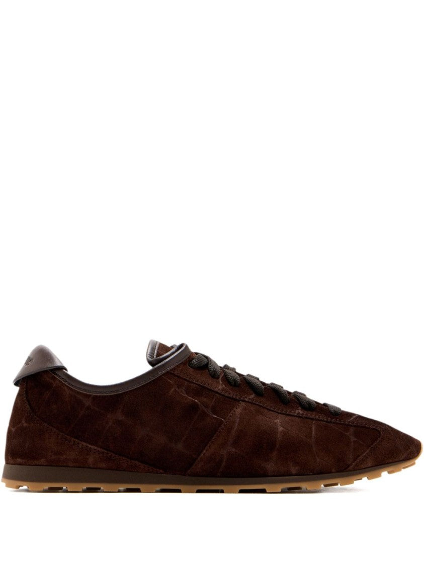 Jacquemus Dark Brown Low-Profile Suede Sneakers