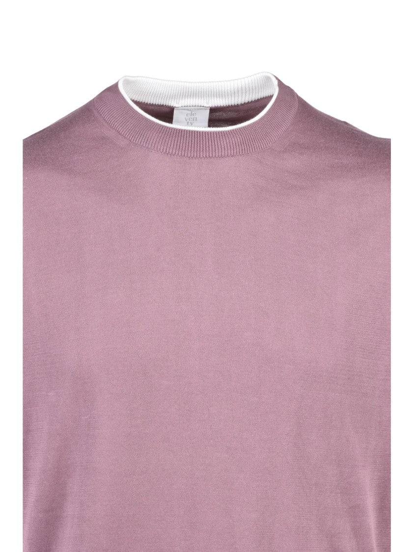 Eleventy Red Men Cotton Crew Neck Top