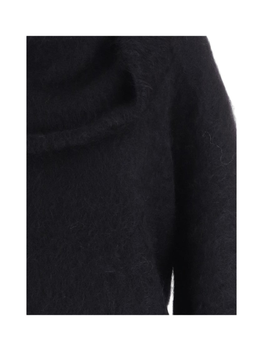 The Garment Stretch Mohair-Blend Sweater With Draped Neckline