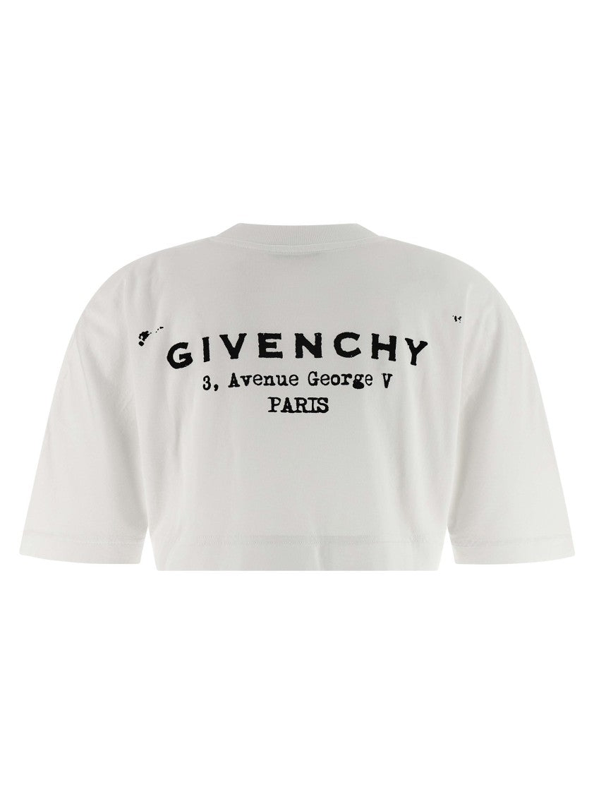 Givenchy Cropped Cotton Crewneck T-Shirt With Minimalist Graphic