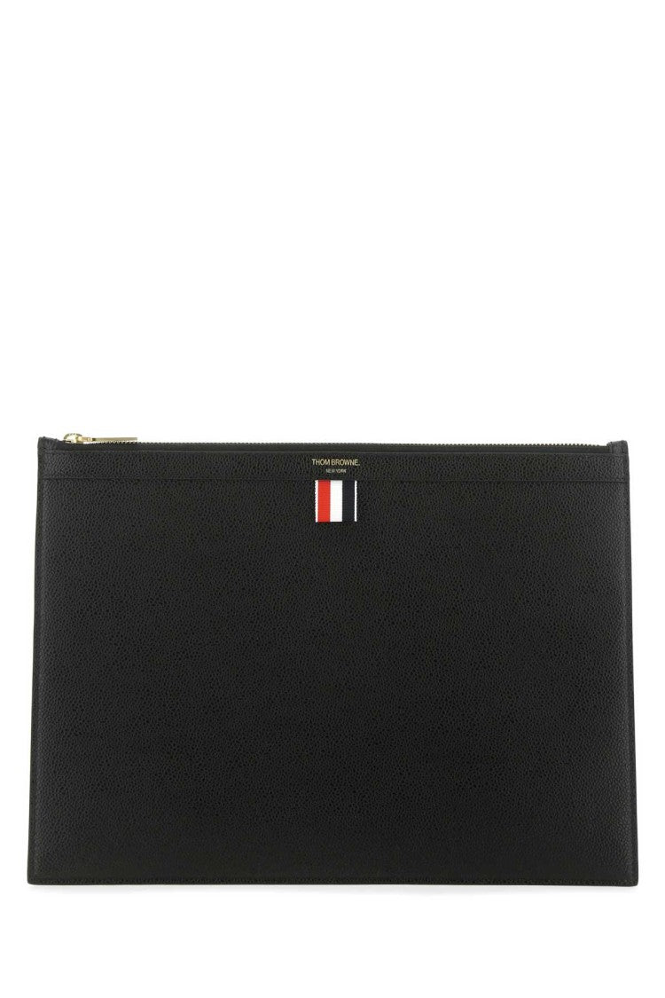 Thom Browne Black Leather Document Case