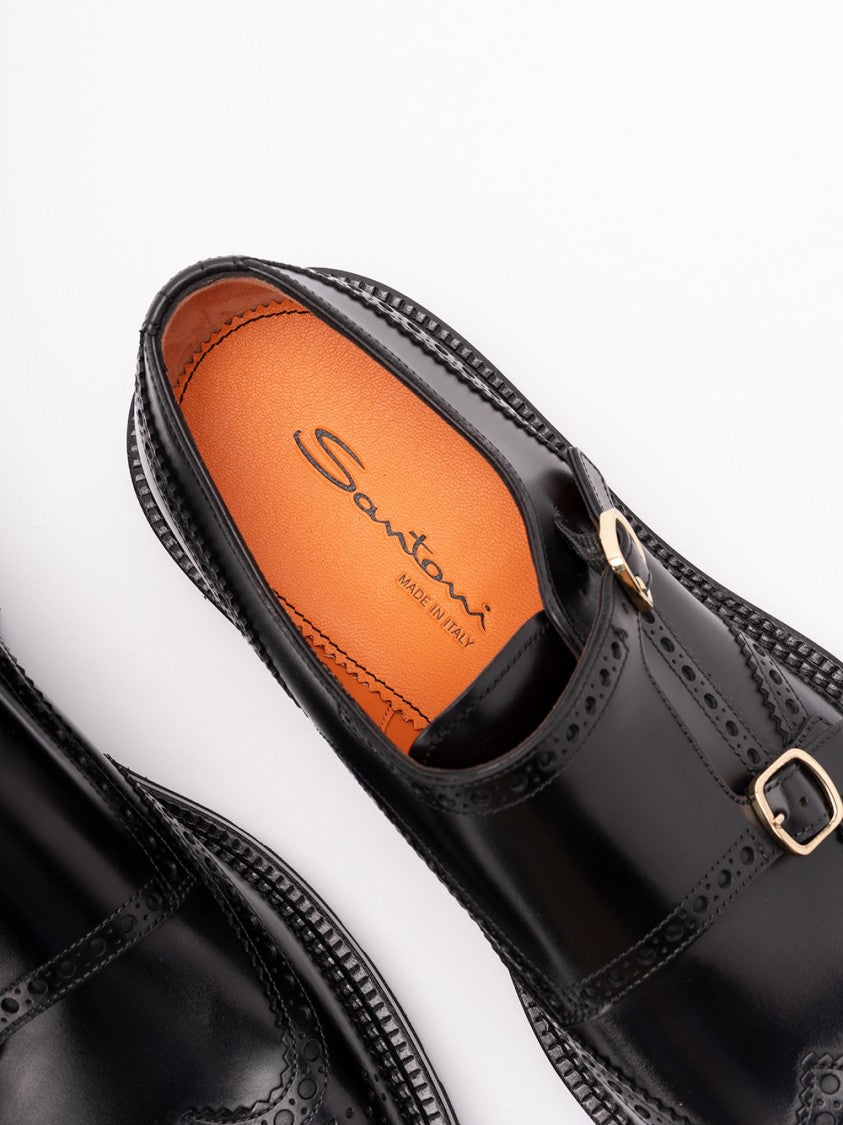 Santoni `Kalamabuck` Buckled Shoes