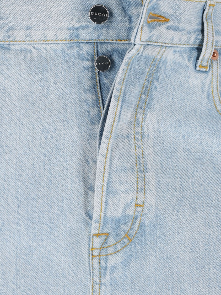 Gucci Double G Wide-Leg Jeans – Light Blue