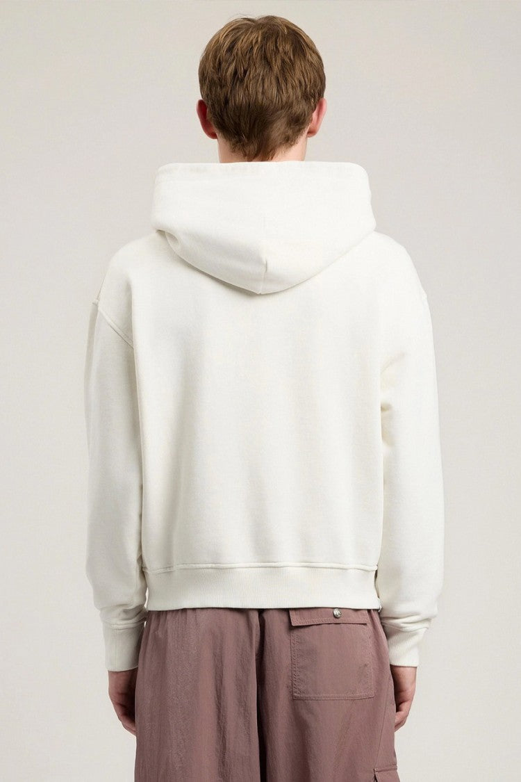 Palm Angels White Cotton Printed Hoodie