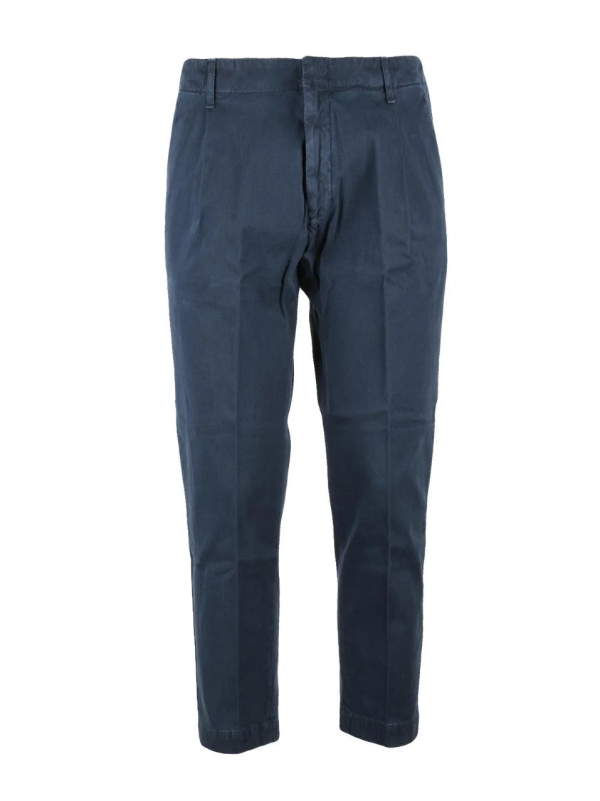 Dondup Blue Ben Straight-Leg Stretch-Cotton Chinos