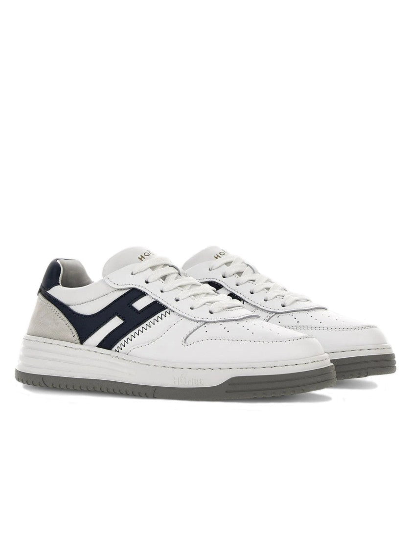 Hogan Low-Top White Sneakers With Navy Accents