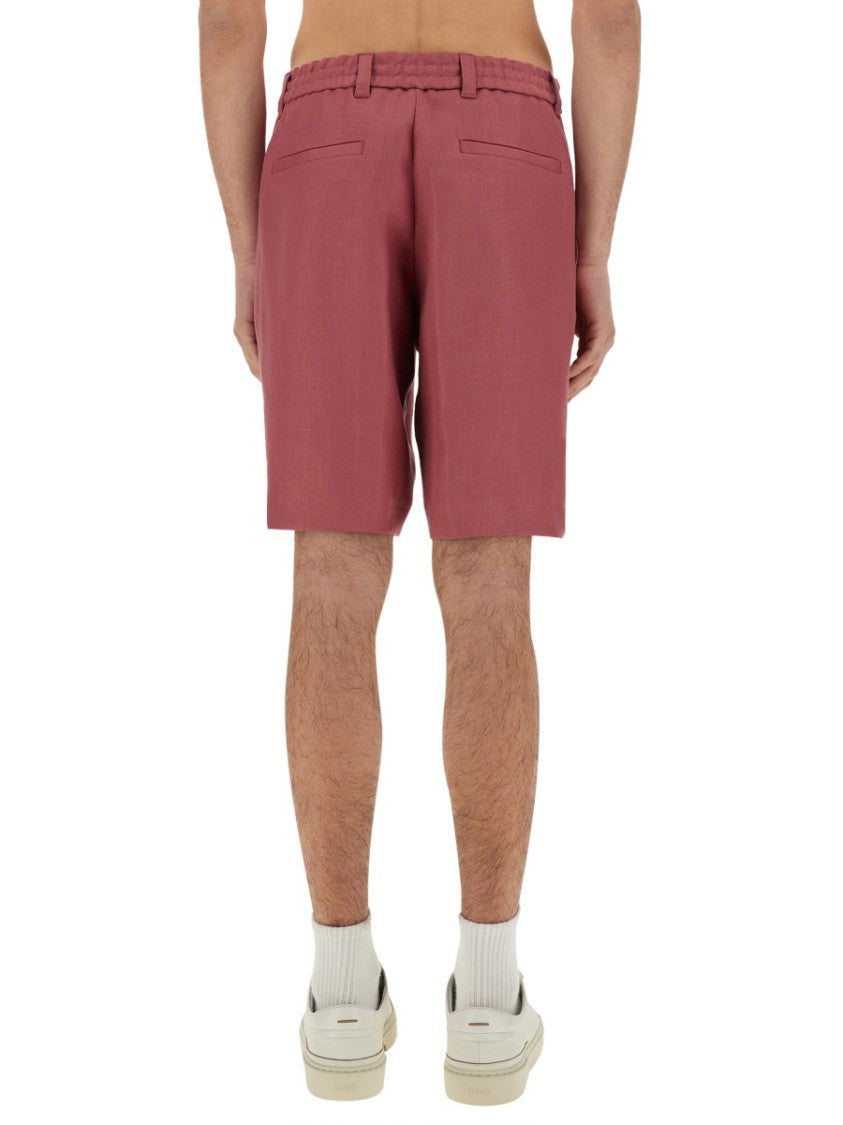 Boss Camel Linen Relaxed Fit Shorts
