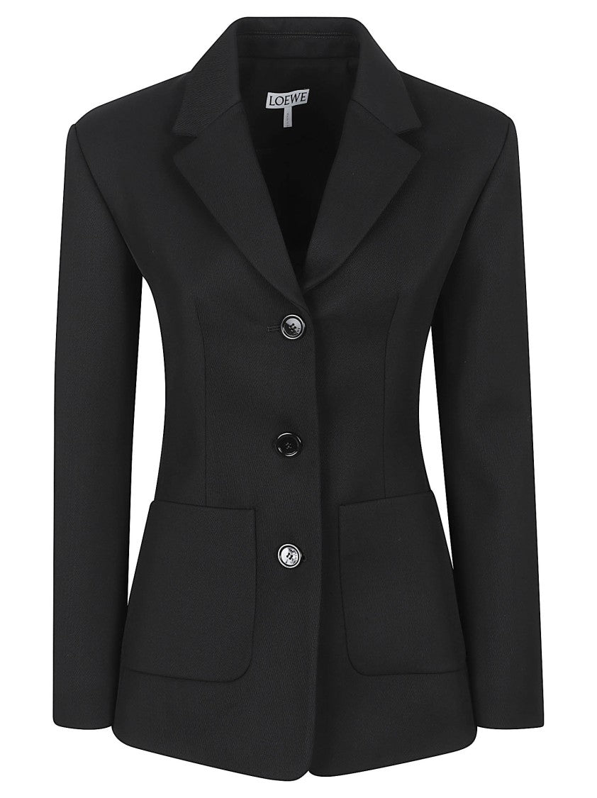 Loewe Tailored Black Jacket With Notched Lapel