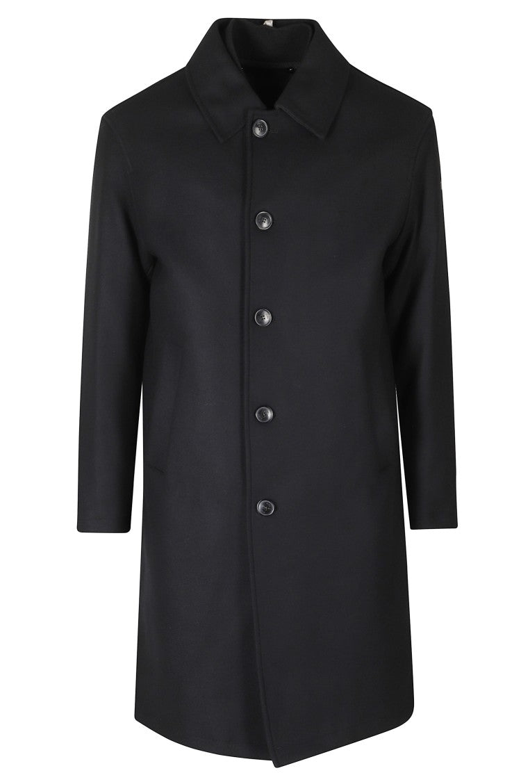 Duno Black Technical Wool-Blend Coat