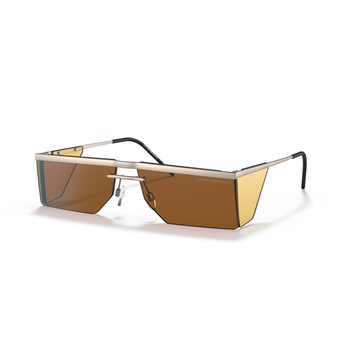 Emporio Armani 2123 Sole Geometric Metal Sunglasses With Gradient Lenses