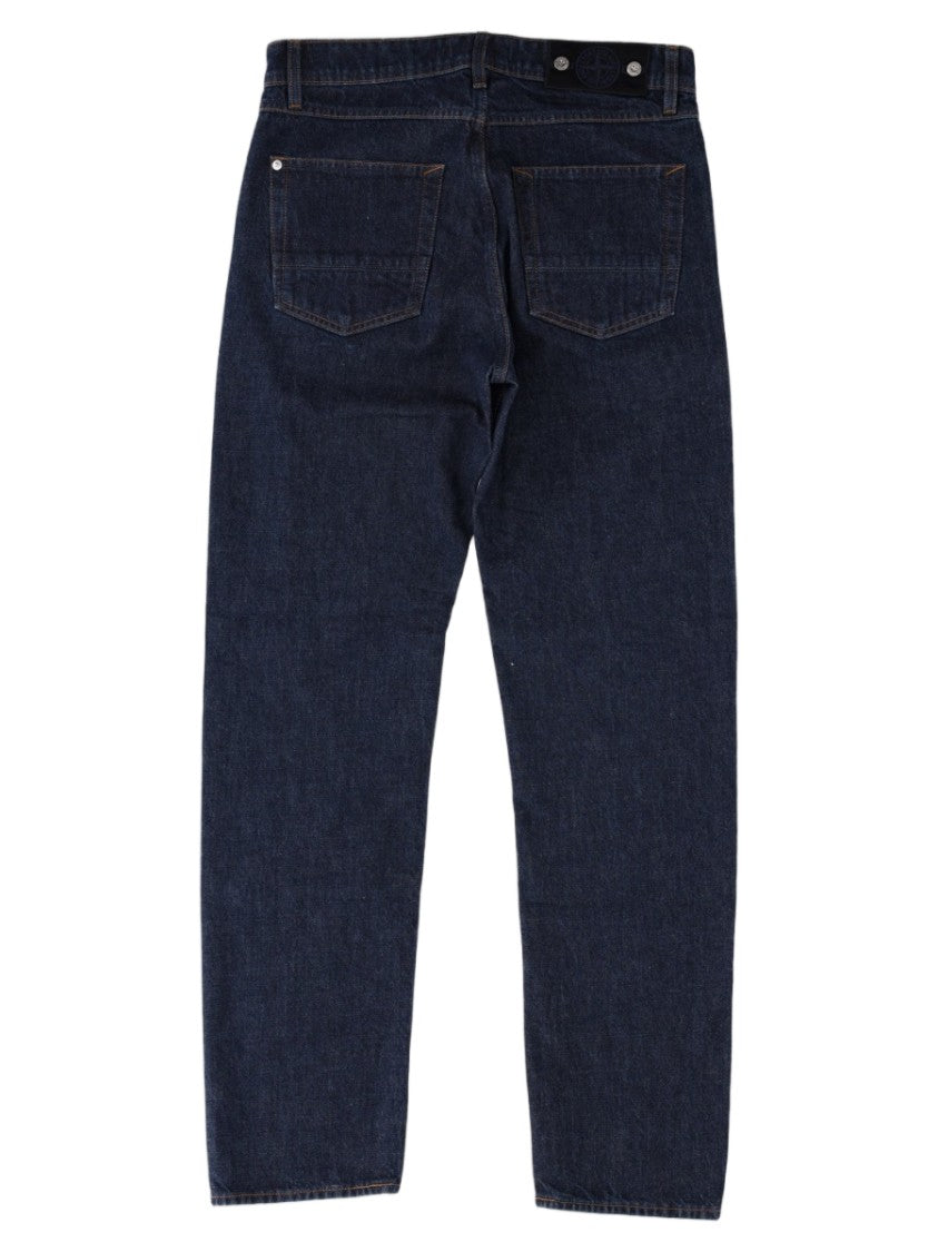 Stone Island Blue Indigo Denim Straight-Leg Cotton Jeans