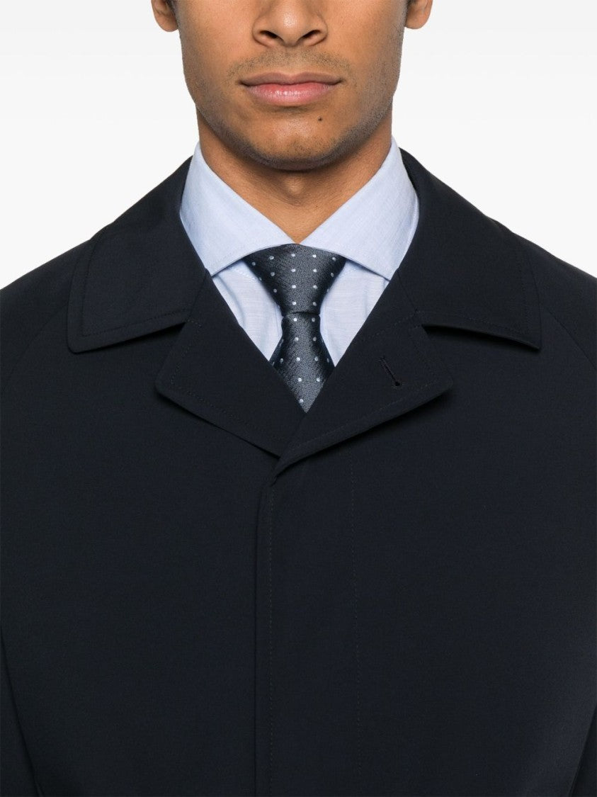 Tagliatore Midnight Blue Coat With Concealed Button Fastening