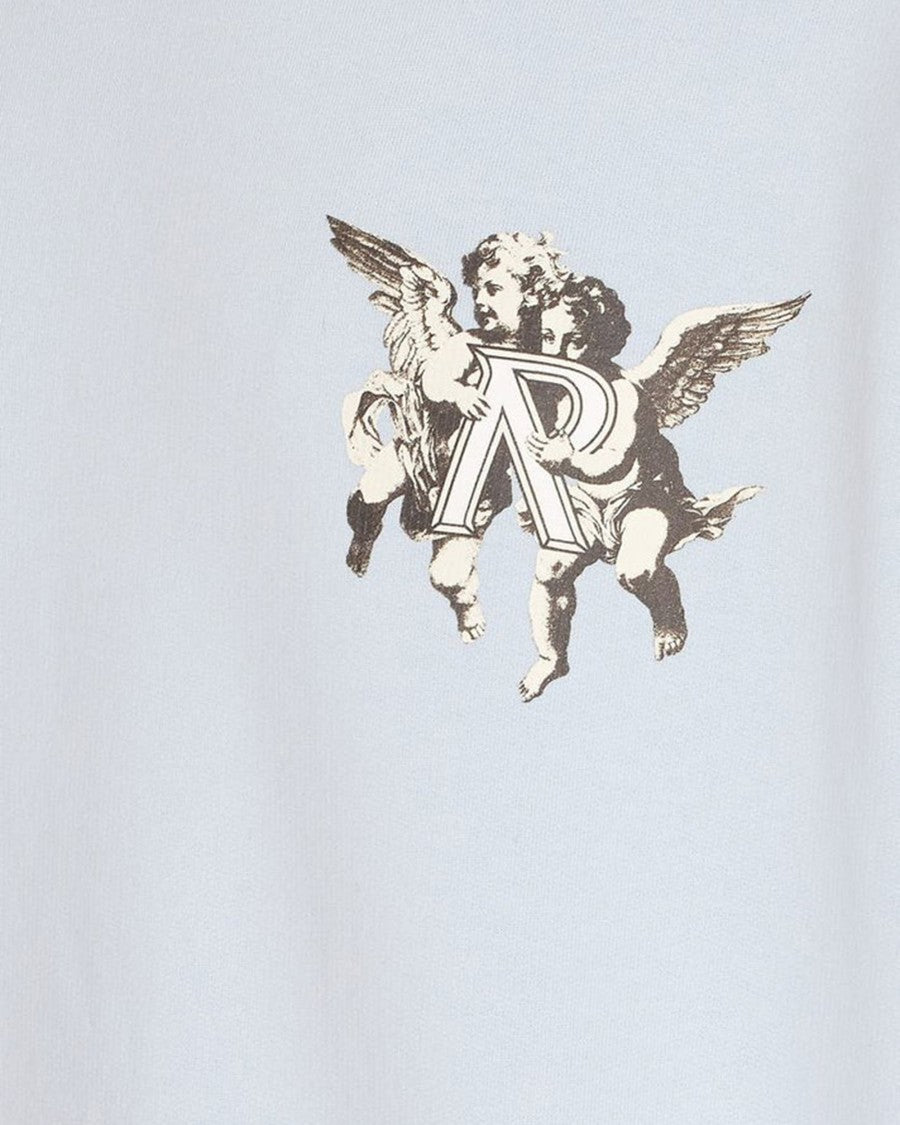 Represent Light Blue Cotton Hoodie With Cherubs Graphic