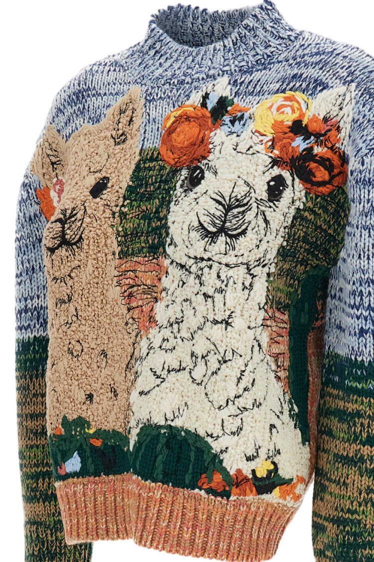 Stella Mccartney Jacquard Design Wool Sweater With Alpaca Motif