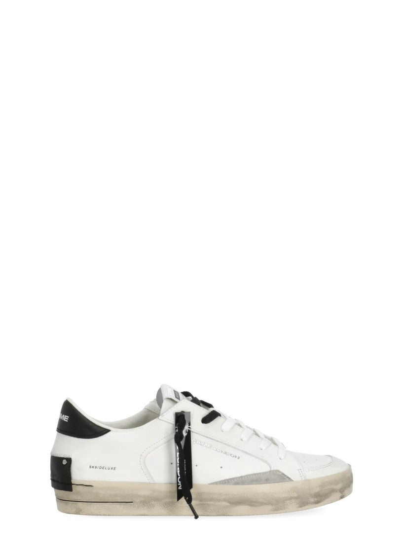 Crime London White Sk8 Deluxe Lettering Sneakers