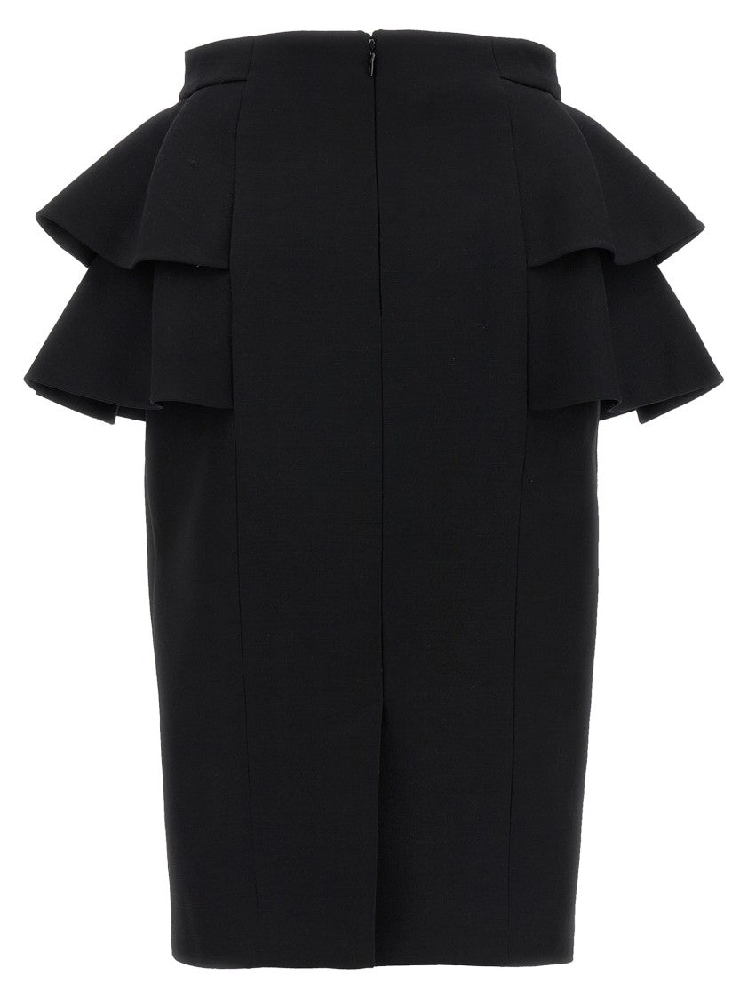 Valentino Garavani Crepe Couture Midi Skirt With Ruffles
