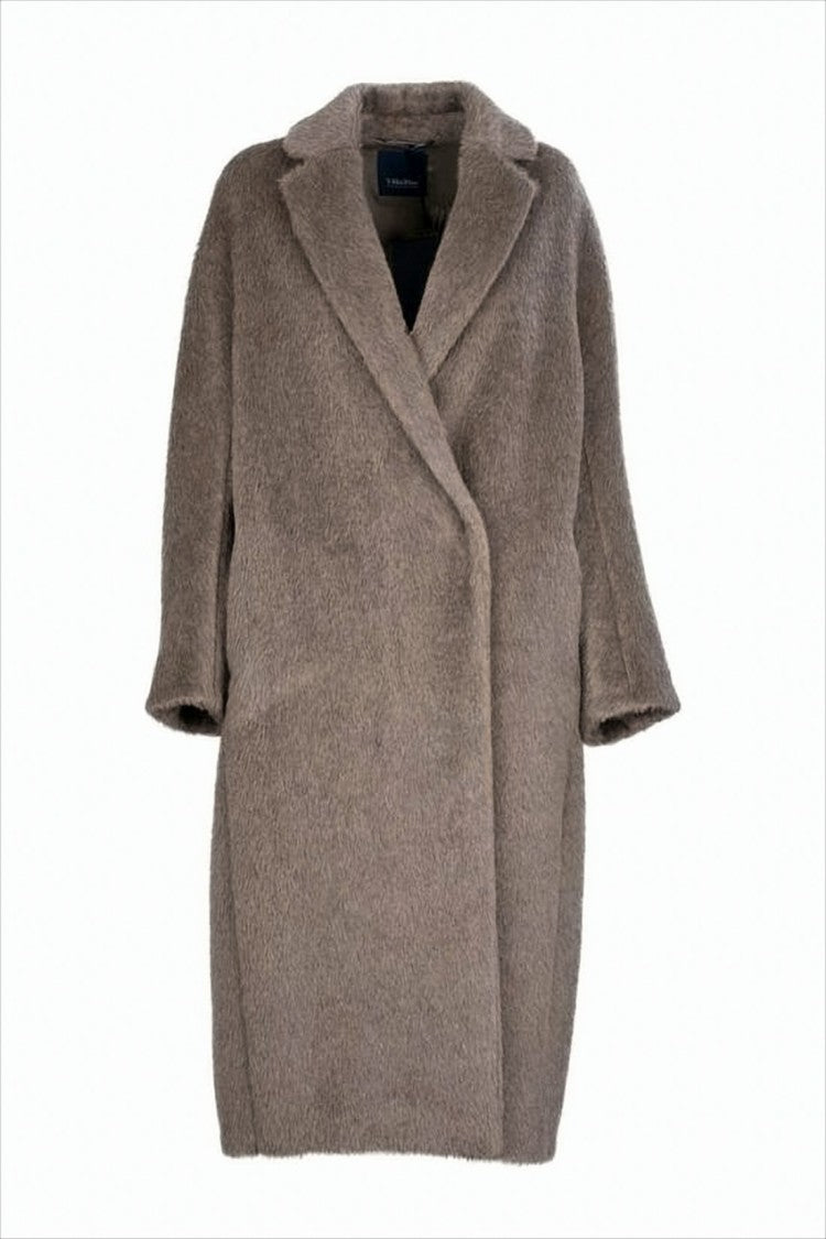 Max Mara Plush Textured Brown Coat
