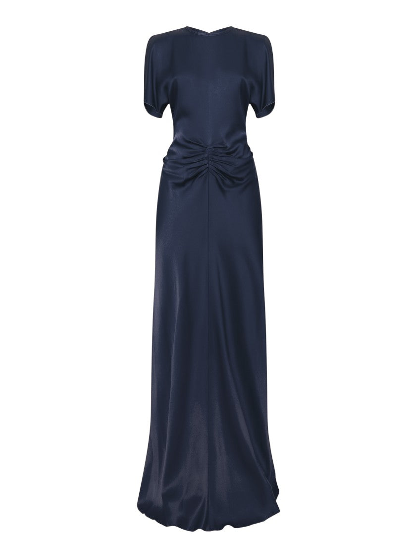 Victoria Beckham Floor-Length Blue Dress With V-Back