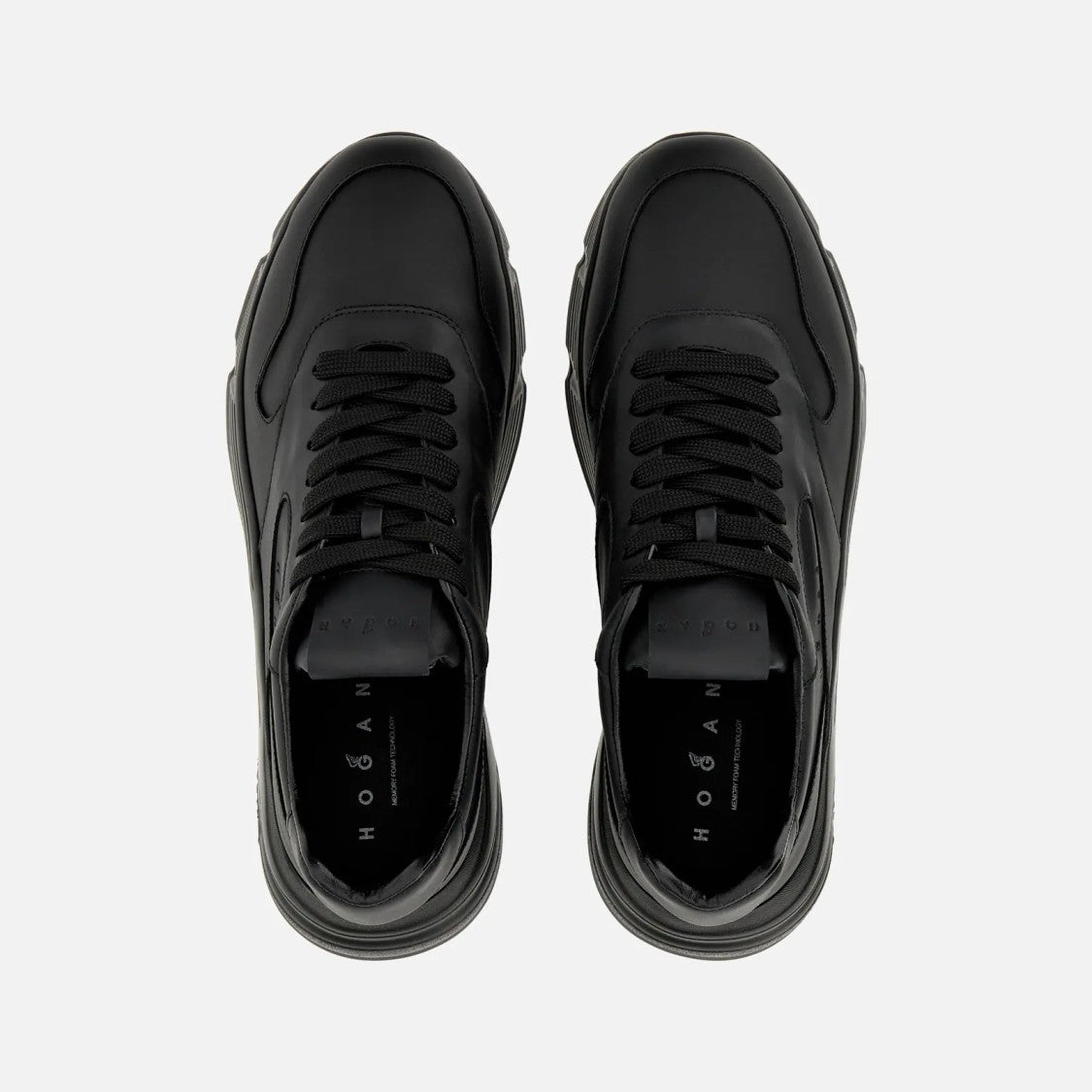 Hogan Hyperlight + Timbr Black Calfskin Lace-Up Sneakers