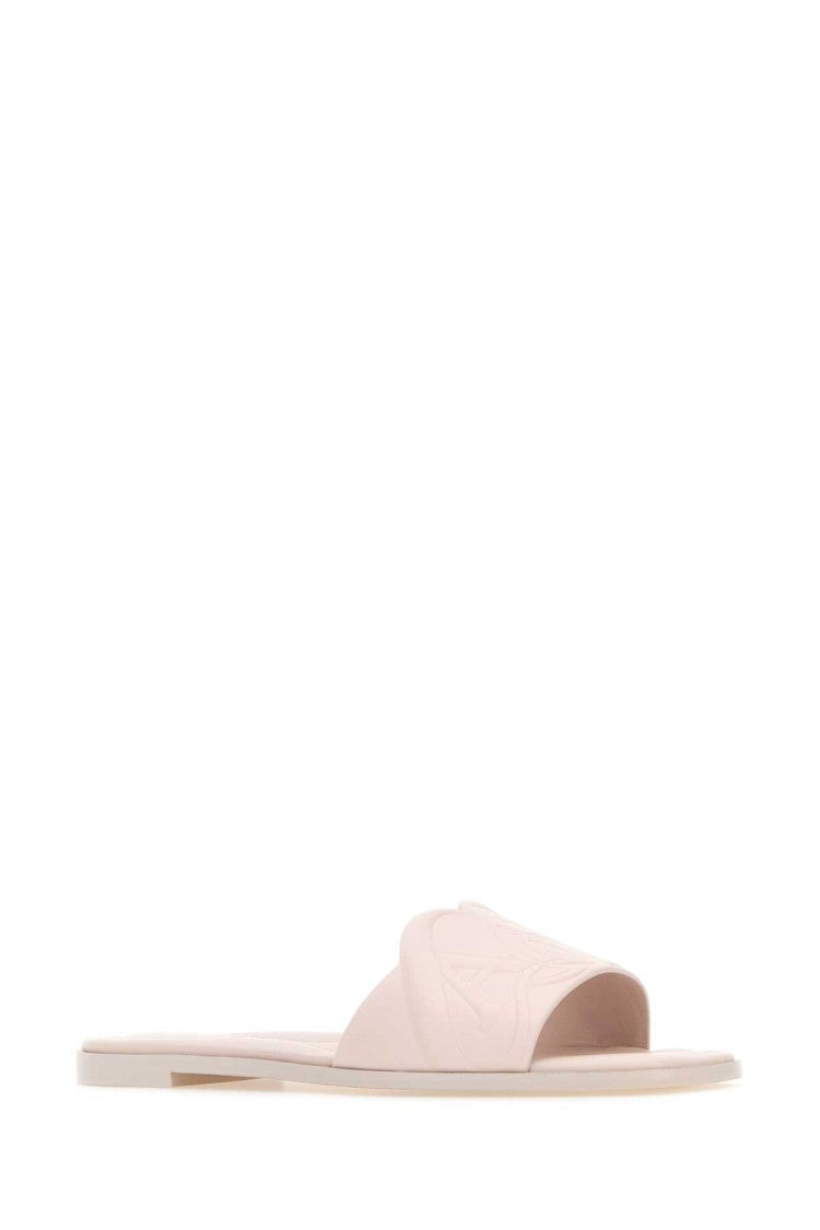 Alexander Mcqueen Pastel Pink Leather Slippers
