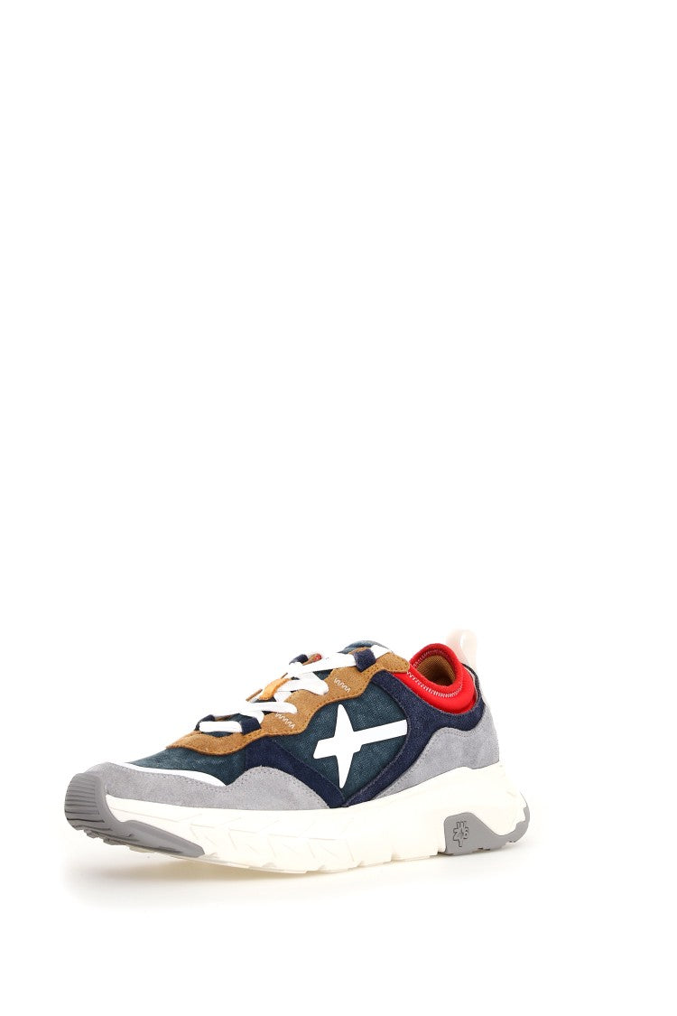 W6yz Two-Tone Suede Serrated Rubber Sole Sneakers
