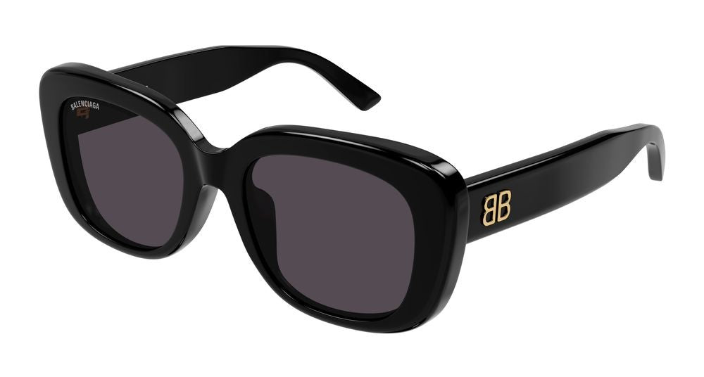 Balenciaga Black Gold-Tone Oversized Square Sunglasses