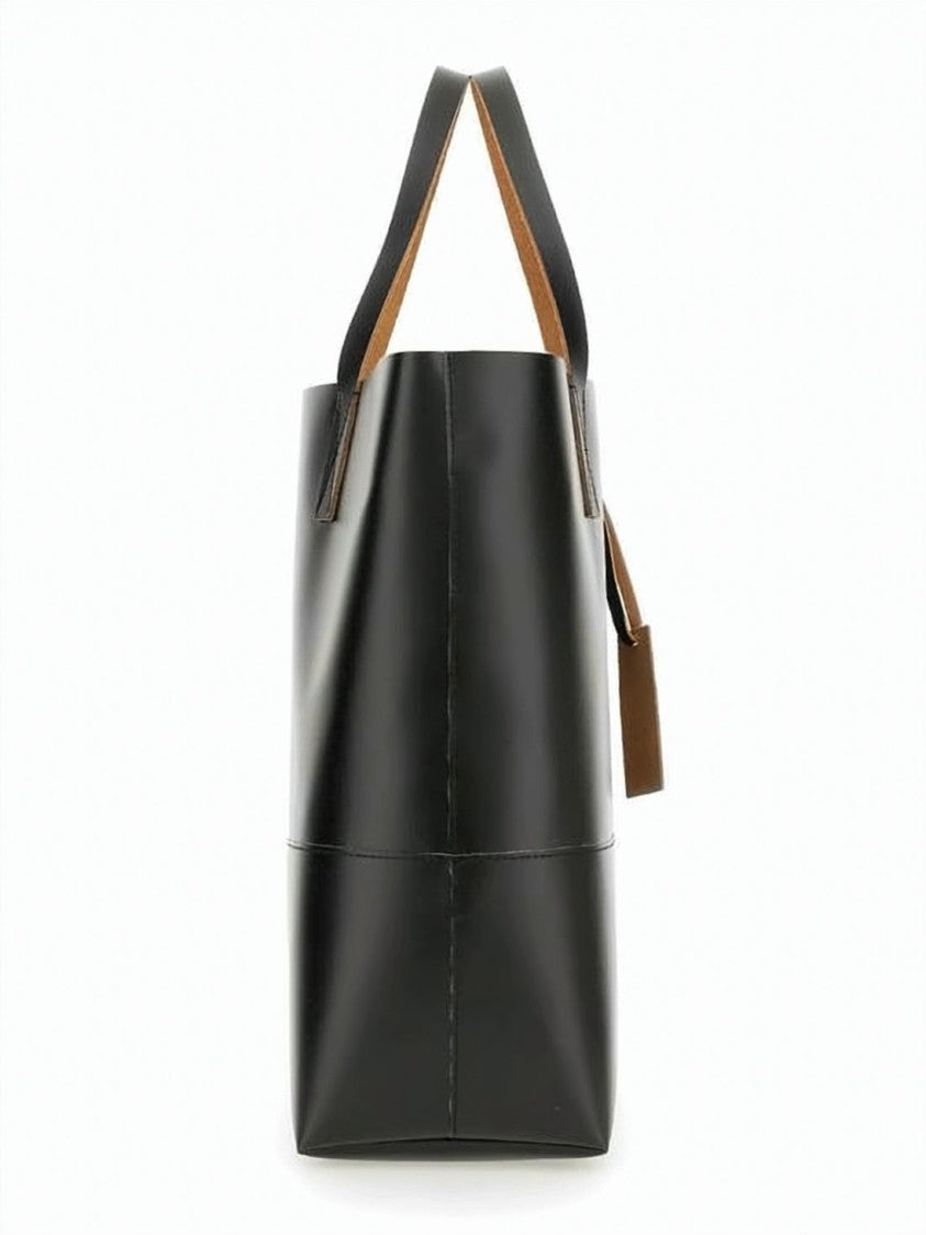 Marni Structured Black Polyester Tote Bag