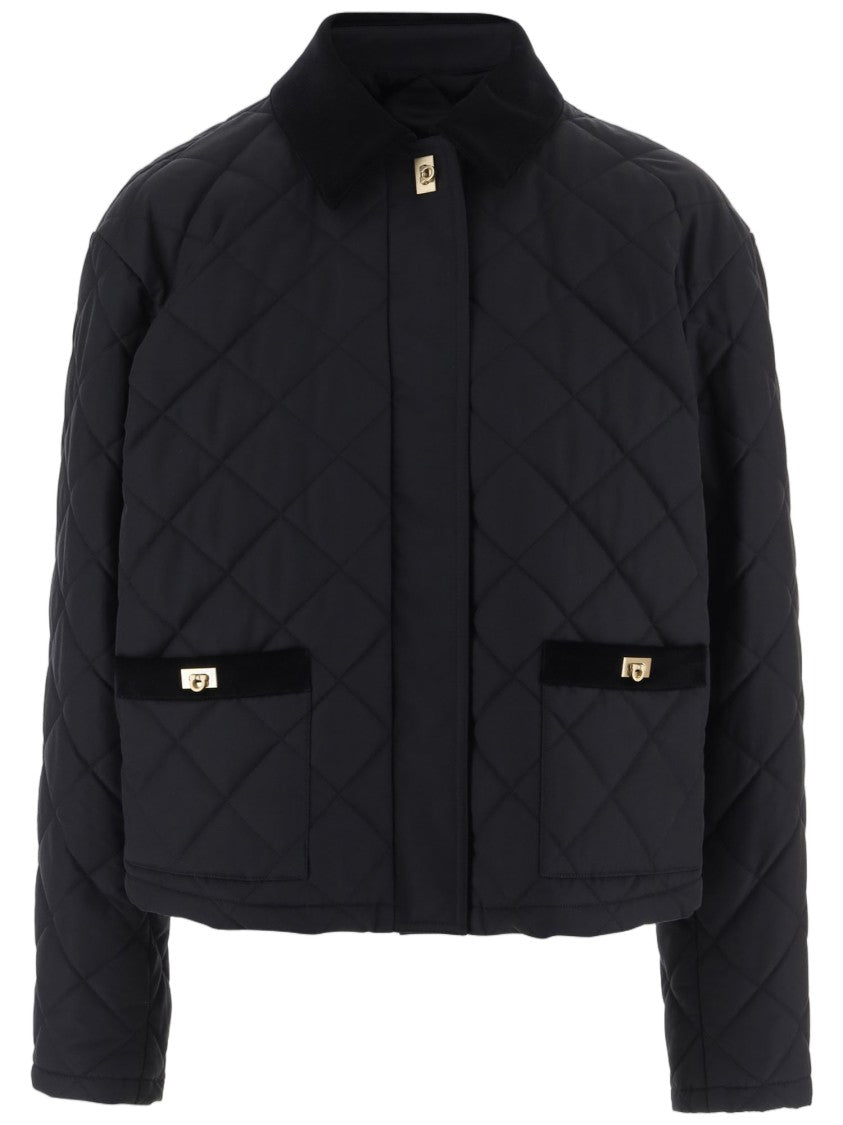 Salvatore Ferragamo Black Diamond Quilted Cotton-Blend Jacket