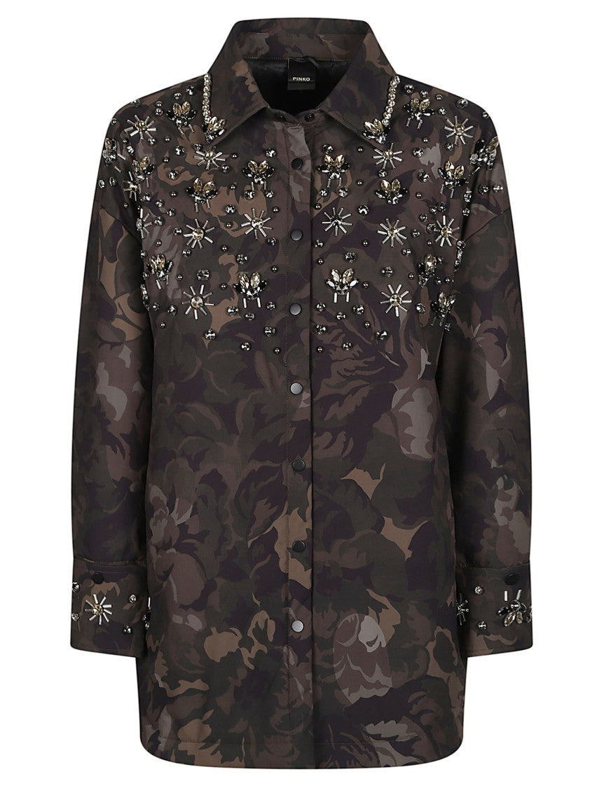 Pinko Floral Camouflage Barengo Long Sleeve Polyester Jacket