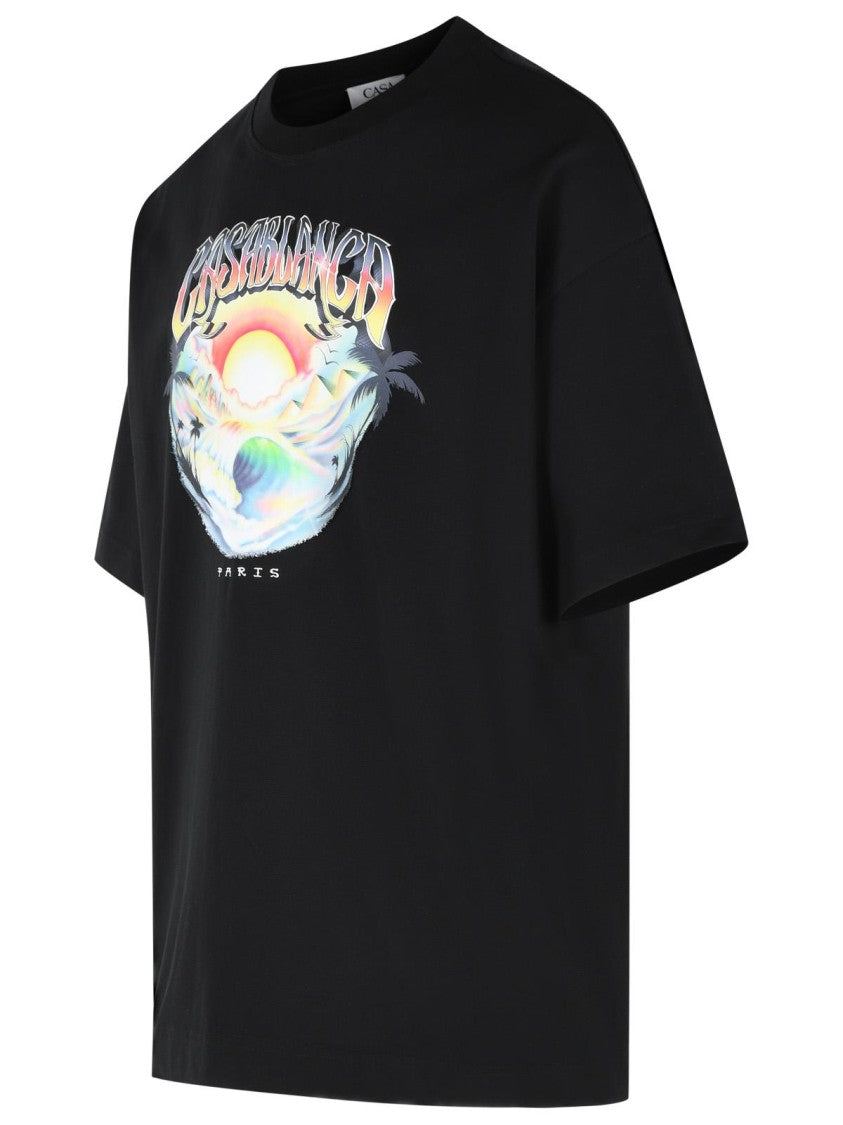 Casablanca 'Casa Airspray' Black Cotton T-Shirt