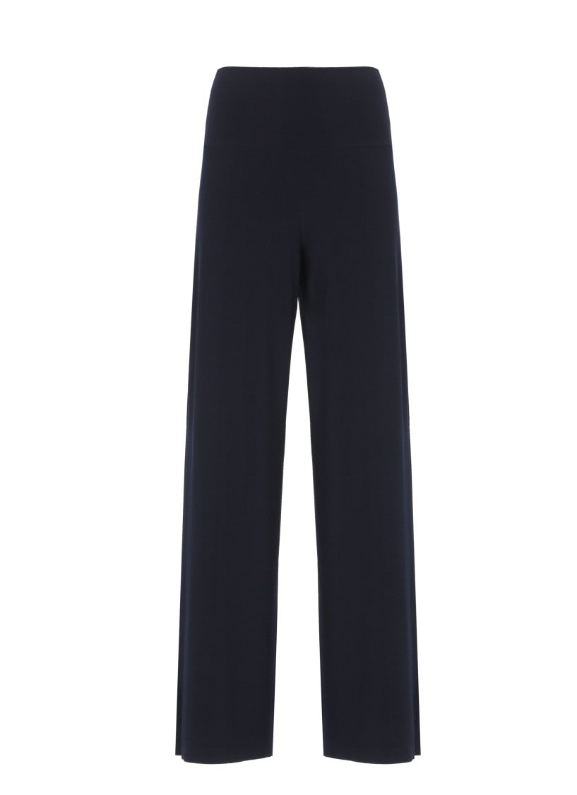 Norma Kamali Blue Elastic Waist Straight-Leg Pants