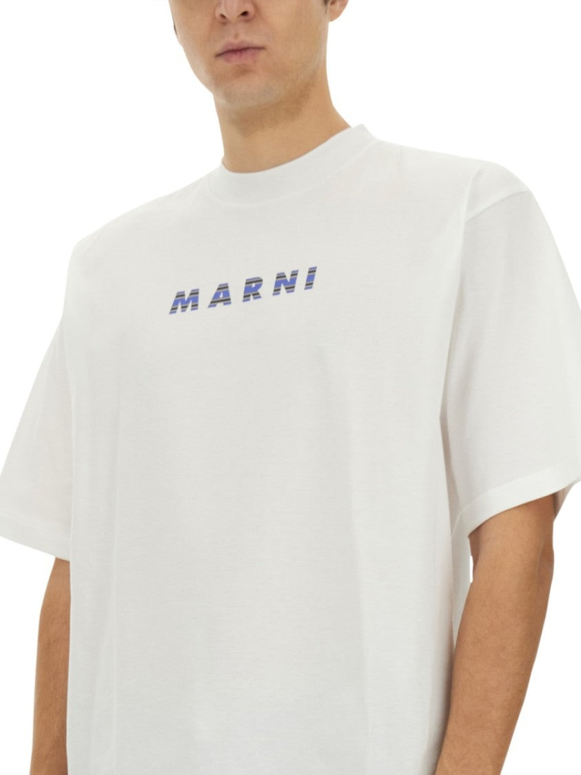 Marni Relaxed-Fit Cotton T-Shirt With Bold Logo Detail