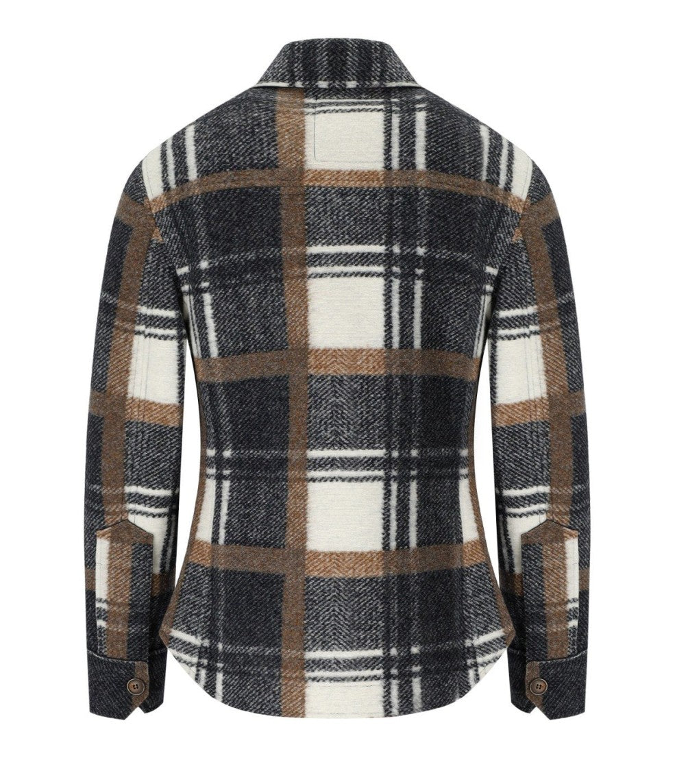 Bob Percy Check Grey Brown Shirt Jacket